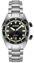 Men's silver Audaz watch with steel strap Seafarer ADZ-3030-01 - Automatic 42MM