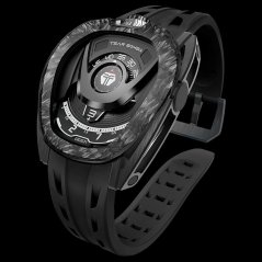 Čierne pánske hodinky Tsar Bomba Watch s gumovým pásikom TB8213 - All Black Automatic 44MM