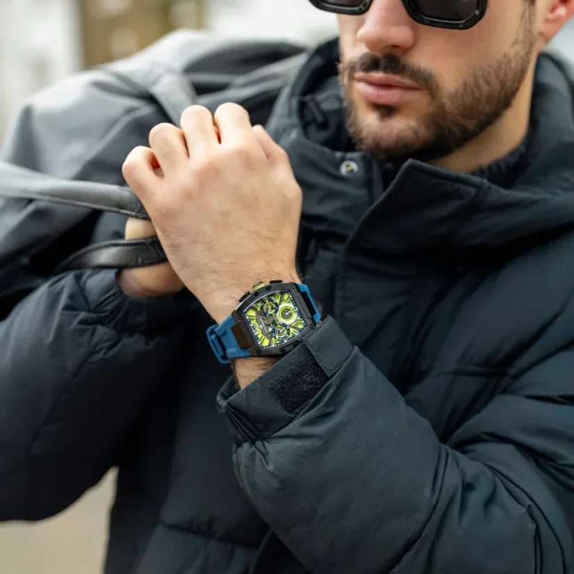 Černé pánské hodinky Ralph Christian s gumovým páskem The Intrepid Sport - Midnight Venom 42,5MM