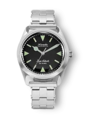 Men's silver Nivada Grenchen watch with steel strap Super Antarctic 32026A13 38MM Automatic