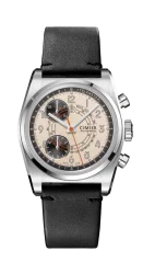 Relógio Cimier pulseira de prata com pulseira de couro para homens 711 HERITAGE CHRONOGRAPH CREAM 39,5MM Automatic