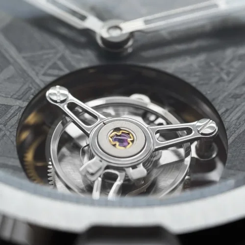 Reloj Aisiondesign Watches plata con correa de acero Tourbillon - Meteorite Dial Silver 41MM