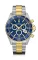 Męski srebrny zegarek Delma Watches ze stalowym paskiem Santiago Chronograph Silver / Gold Blue 43MM