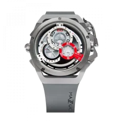 Strieborné pánske hodinky Mazzucato s gumovým pásikom Rim Sport Silver / Grey - 48MM Automatic