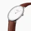 Męski srebrny zegarek Nordgreen ze skórzanym paskiem Native White Dial - Brown Leather / Silver 40MM
