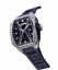 Orologio da uomo in argento Paul Rich Watch con un braccialetto di gomma Frosted Astro Day & Date Lunar - Silver / Blue 42,5MM