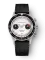 Męski srebrny zegarek Nivada Grenchen z gumowym paskiem Panda 86010M01 38MM Manual
