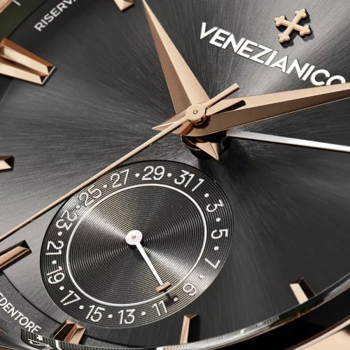 Ανδρικό ρολόι Venezianico με δερμάτινο λουράκι Redentore Riserva di Carica 1321505 40MM