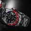 Men's silver Davosa watch with steel strap Ternos Ceramic GMT - Black/Red Automatic 40MM