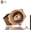 Goldene aus Silber Nsquare mit Lederband The Magician Gold 46MM Automatic