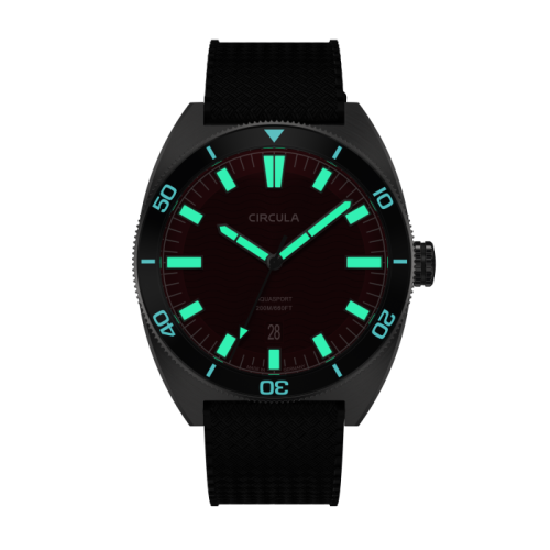 Reloj Circula Watches plata para hombre con banda de goma AquaSport II - Rot 40MM Automatic