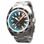 Strieborné pánske hodinky NTH Watches s oceľovým pásikom DevilRay GMT With Date - Silver / Black Automatic 43MM