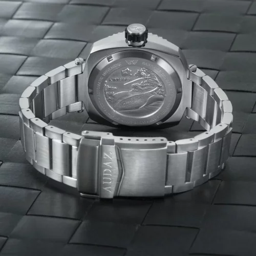 Herrenuhr aus Silber Audaz Watches mit Stahlband King Ray ADZ-3040-01 - Automatic 42MM