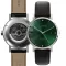 Men's silver Henryarcher watch with leather strap Sekvens - Nature Nero 40MM Automatic