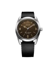 Men's silver Nivada Grenchen watch with rubber strap Super Antarctic 3.6.9 Tropical 32031A01 38MM Automatic