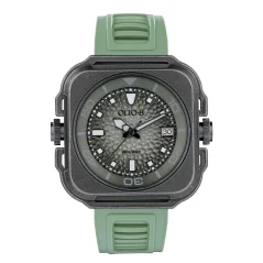 Men's black OLTO-8 with rubber strap Coral Steward Diving Black / Green 45MM