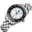 Relógio Phoibos Watches de prata para homem com pulseira de aço GMT Wave Master 200M - PY049E Silver Automatic 40MM