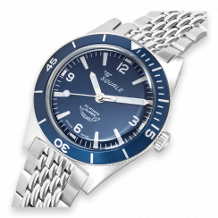 Men's silver Squale watch with steel strap Super-Squale Arabic Numerals Blue Bracelet  - Silver 38MM Automatic