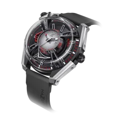 Orologio Mazzucato bracciale da uomo in colore argento con cinturino in caucciù LAX Dual Time - 48MM Automatic