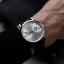 Męski srebrny zegarek Henryarcher Watches ze skórzanym paskiem Kvantum - Matriks Nero 41MM