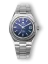 Montre Nivada Grenchen pour homme de couleur argent avec bracelet en caoutchouc F77 Blue Date 68001A77 37MM Automatic