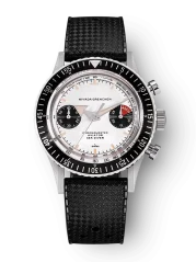 Reloj Nivada Grenchen plata de hombre con correa de caucho Panda 86010M01 38MM Manual