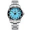 Relógio Phoibos Watches de prata para homem com pulseira de aço Leviathan 200M - PY050B Blue Automatic 40MM