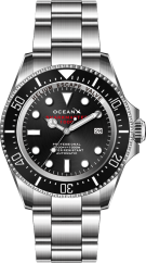 Men's silver Ocean X watch with steel strap SHARKMASTER 1000 SMS1011B - Silver Automatic 44MM