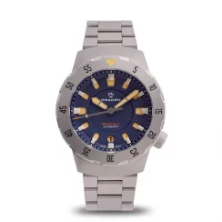 Men's silver Draken watch with steel strap Benguela – Blue ETA 2824-2 Steel 43MM Automatic