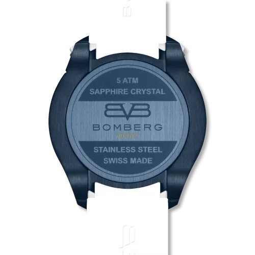 Schwarze Herrenuhr Bomberg Watches mit Gummiband LA BLANCHE 45MM