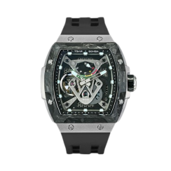 Herrenuhr in Silber Tsar Bomba Watch mit Gummiband Neutron Limited Edition - Black 46MM Automatic