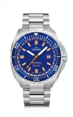 Muški srebrni sat Delma Watches s čeličnim pojasom Shell Star Silver / Blue 44MM