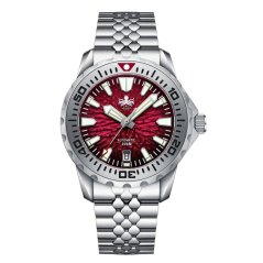 Montre Phoibos Watches pour homme en argent avec bracelet en acier KRAKEN 200M PY059E Automatic 40MM