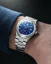 Men's silver Nivada Grenchen watch with steel strap F77 LAPIS LAZULI 68009A77 37MM Automatic
