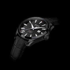Relógio masculino Epos preto com pulseira de couro Passion 3401.132.25.15.25 43 MM Automatic