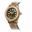 Zlaté pánske hodinky Aquatico Watches s koženým pásikom Bronze Sea Star Green Bronze Bezel Automatic 42MM
