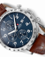 Men's silver Swiss Military Hanowa watch with leather strap Sports Chronograph SM34084.06 42mm
