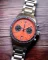 Zilverkleurig herenhorloge van Straton Watches met stalen riem band Classic Driver Orange 40MM