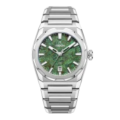 Montre Aisiondesign Watches pour homme de couleur argent avec bracelet en acier HANG Crafts - HANMON RYOKUSUI 40MM Automatic