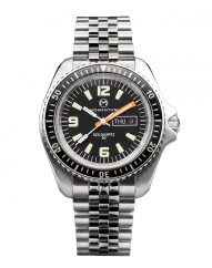 Orologio da uomo Momentum Watches in colore argento con cinturino in acciaio Sea Quartz 30 Black 42MM