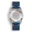 Stříbrné pánské hodinky Squale s koženým páskem 1521 Blue Ray Leather - Silver 42MM Automatic