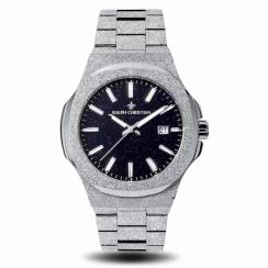Men's silver Ralph Christian Watch with a steel strap The Frosted Stellar - Silver 42,5MM