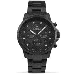 Men's black Louis XVI watch with steel strap Palais Royale 1060 - Black 43MM