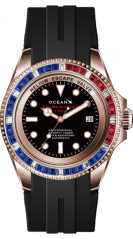 Men's gold Ocean X watch with a rubber band SHARKMASTER 1000 Candy SMS1003 - Gold Automatic 44MM