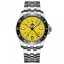 Men's silver Phoibos Watches watch with steel strap Voyager PY035F Canary Yellow - Automatic 39MM