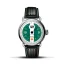 Men's silver Ferro & Company with leather strap Distinct 3 British Racing Green 42MM