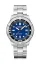 Zilverkleurig herenhorloge van Delma Watches met stalen riem band Quattro Silver / Blue 44MM Automatic