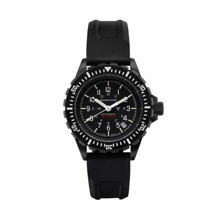 Men's black Marathon watch with rubber strap Anthracite Large Diver's 41MM Automatic