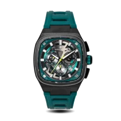Men's black Ralph Christian watch with a rubber band The Legacy Chrono - Midnight Forest 42,5MM