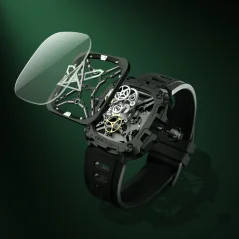 Men's black CIGA Design watch with rubber strap Mechanical Watch Eye Of Horus Black 48MM Automatic